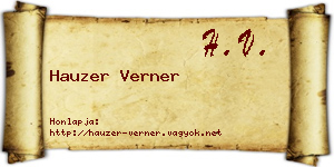 Hauzer Verner névjegykártya
